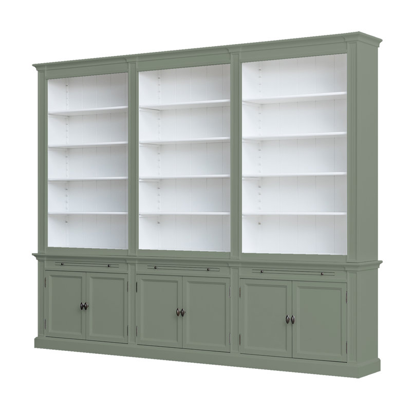 Bodee 240cm H x 300cm W Library Bookcase, Black/Grey