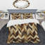 Ensemble de housse de couette moderne beige et brun à chevrons III-109156486