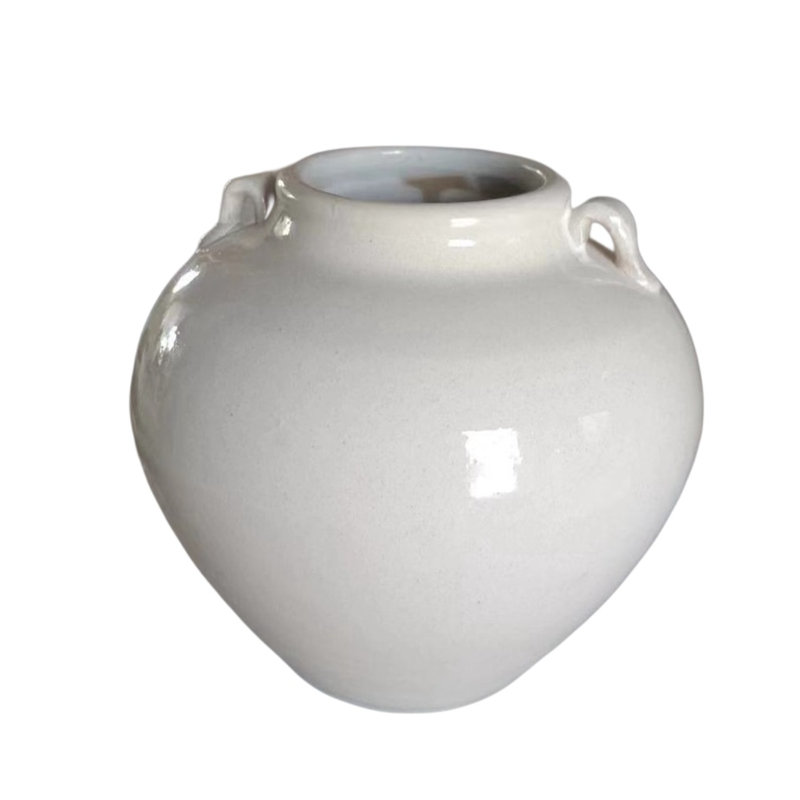 Environ 6 pouces en porcelaine blanche avec deux poignées