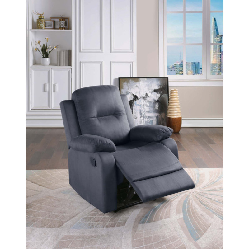 Fauteuil inclinable manuel berçant standard de 35 po de largeur, Microfibre/microsuède ébène