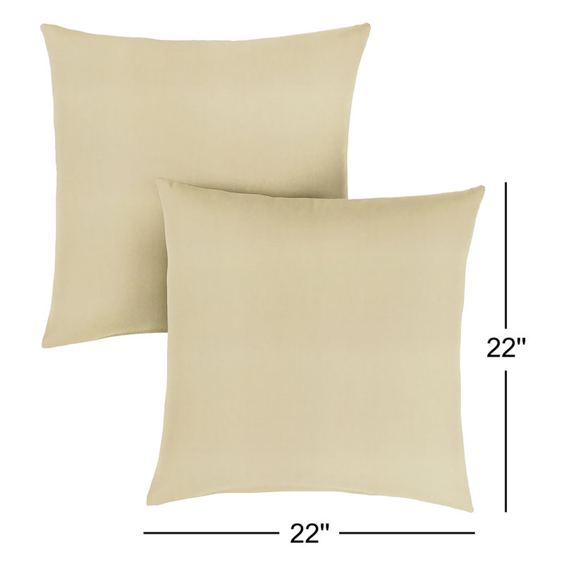 Greer Sunbrella® Outdoor Reversible Throw Pillow, 22" x 22", Dupione Sand