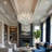 Blue Shell Crystal Chandelier White Metal Frame 8 Light Pendant Ceiling Light