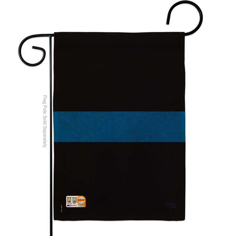 En toile jute à rayures 2 côtés 18,5 x 13 po drapeau de jardin, Bleu