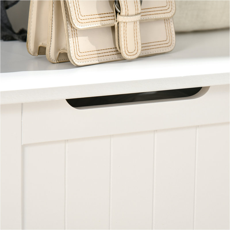 28" 3-In-1 Entryway Hall Tree With Storage Bench, Coat Rack With Four Hooks And Shoe Storage, White