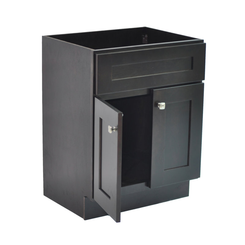 Brookings 24 Inch Bathroom Vanity, Ready to Assemble, Solid Wood, Sherwin Williams – Design House, 587063, Espresso
