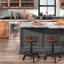 Tabouret de bar industriel, tabouret pivotant à hauteur de comptoir réglable, tabourets de cuisine de ferme, hauteur de siège réglable: 17 po à 24 po