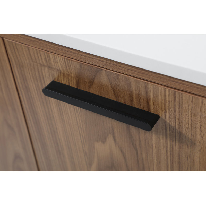 Baldwin 24'' Single Bathroom Vanity with Engineered Marble Top, Walnut Brown