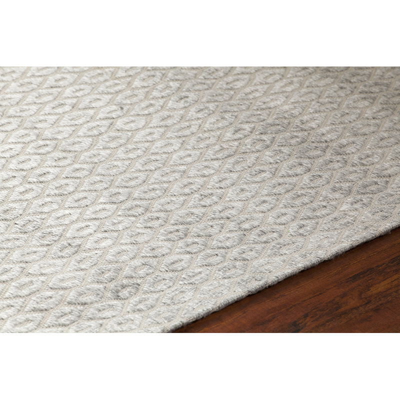 Tapis gris clair en soie tissé à la main Kaiser, 5 pi x 7 pi 6 po