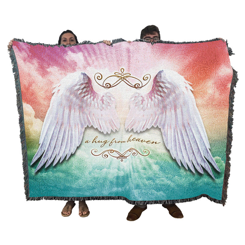 Pure Country Weavers A Hugs from Heaven Blanket by Brigid Ashwood - Sympathy Bereavement Gift Tapestry Throw Woven from Cotton - Made in the USA (72x54)