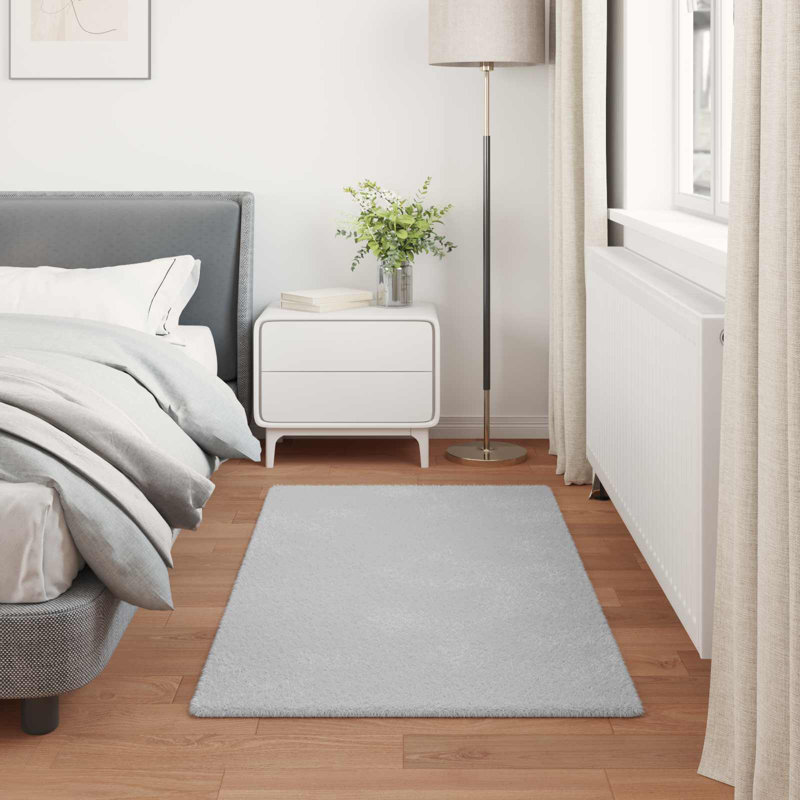  Faux Rabbit Fur Rug Olite Polyester, Grey, Rectangle 160 x 230 cm