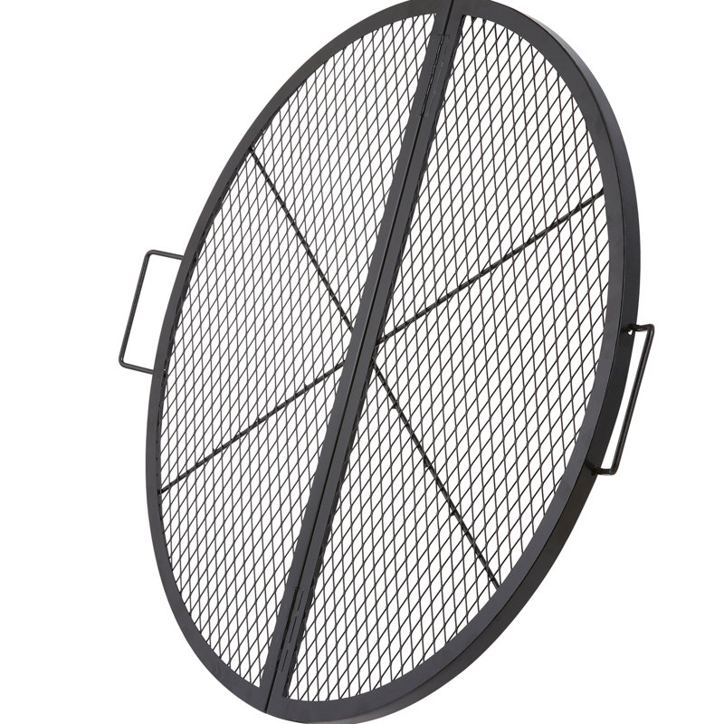 Barbecue robuste en acier 36 po pliable avec poignée pour le camping portatif et le support de cuisson extérieur