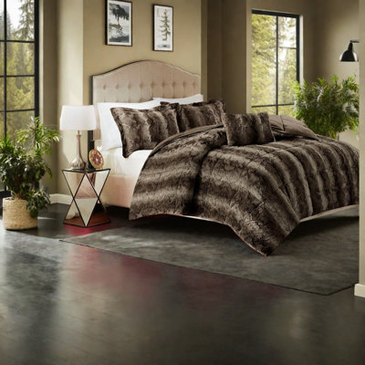 Ensembles de literie luxueux en fausse fourrure pour très grand lit, édredon en polyester pour une maison confortable