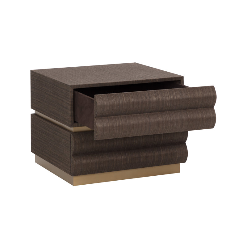 Subira 2 - Drawer Solid Wood Nightstand, Brown