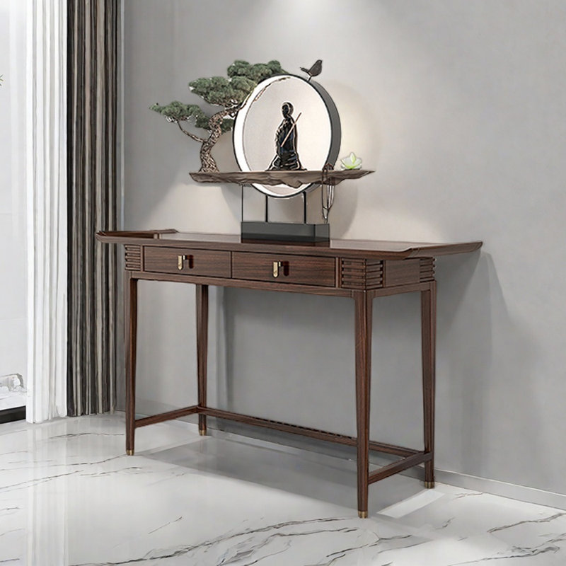 New Chinese Style  Solid Wood Console Table, 37.4" H x 39.4" W x 15.7" D