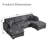 120.47'' Wide Modern Corduroy Sectional Sofa With Ottomans And Two Pillows-595067425