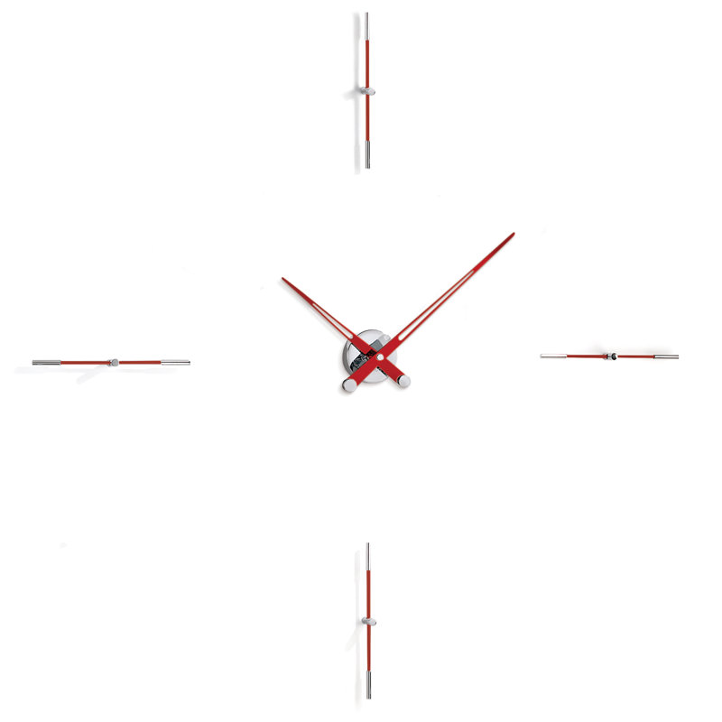 Merlin Metal Analog Wall Clock, Red, Small