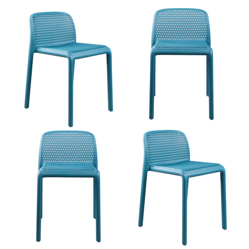 Birydiana Borel Dining Chair, Teal Blue, 4