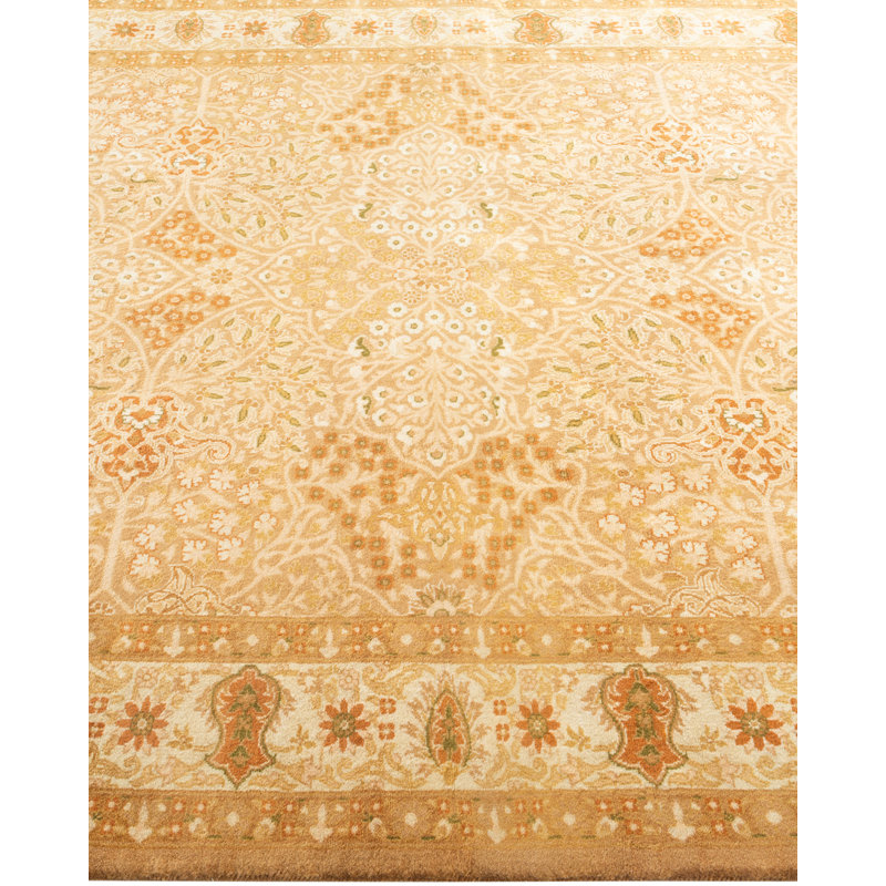 Handmade Brown Wool 8' x 10' Oriental Area Rug