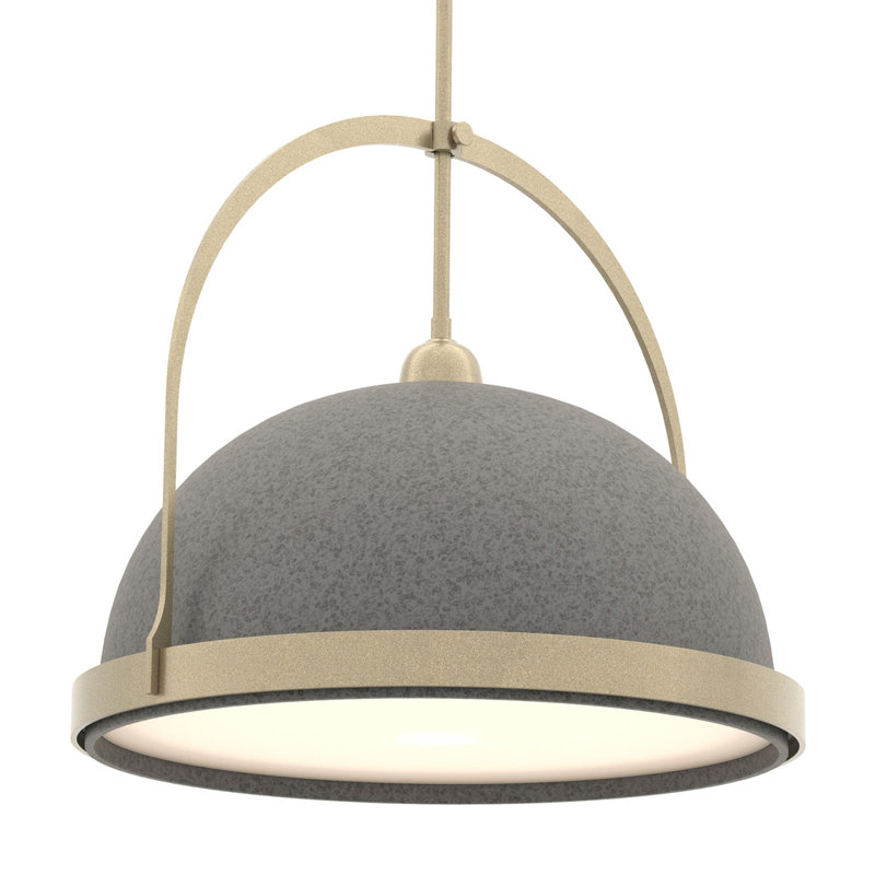 Atlas 1 - Light Single Dome Pendant, 22.3" - 67.3", Natural Iron, Soft Gold