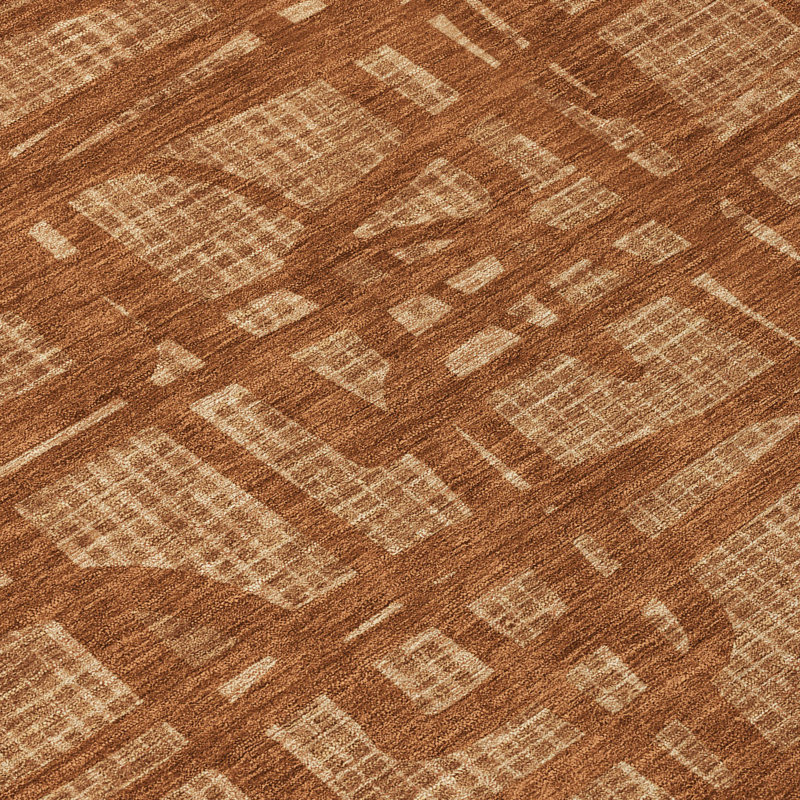 Machine Washable Indoor/Outdoor Chantille ACN2491 Abstract Rug, Paprika, 2'6" x 3'10"