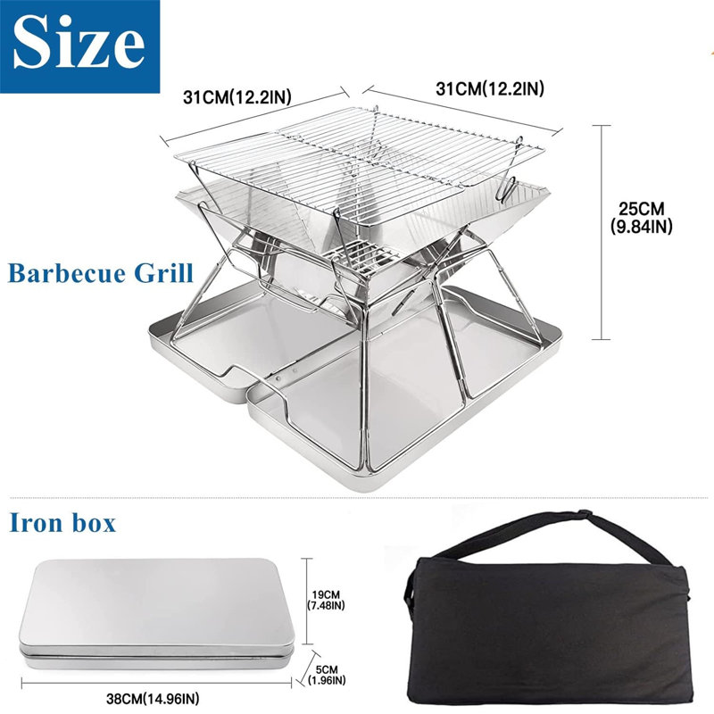Wekli 31cm W Portable Charcoal Grill