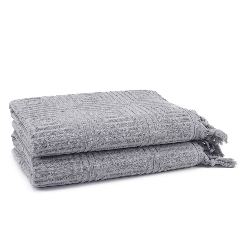 Serviette de bain en rayonne de bambou Troya Turkish, Brouillard gris