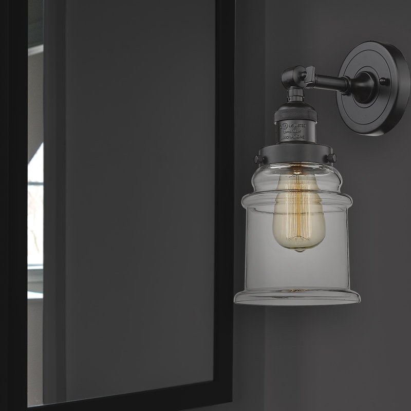 Galaviz Dimmable Bath Sconce, 6 Watt Vinage LED Bulb, Oil Rubbed Bronze, Clear