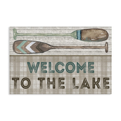 Rustic Welcome Lake Oars Canvas Wall Art by Elizabeth Medley