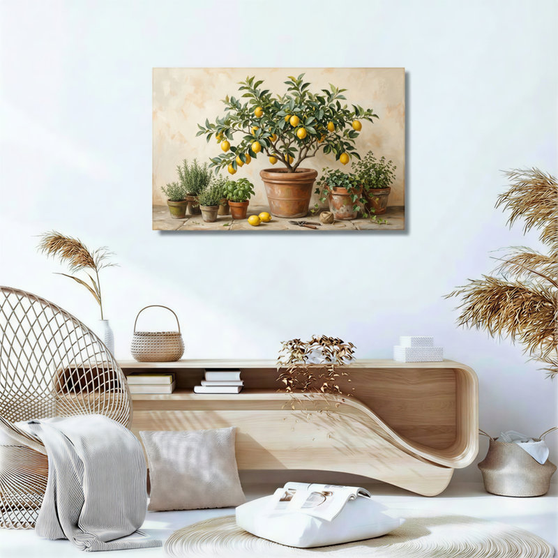 Ensemble de 1 tableau sur toile représentant un citronnier, 28"H x 40"W, Wrapped Canvas