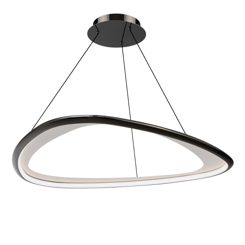 Oyster LED Pendant, Black Chrome, 34" W x 34" D, 4000K