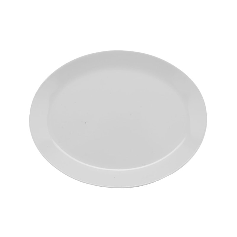 Plateau de service ovale en mélamine GET, H 1 po x L 10 po x l 7,75 po, Blanc américain