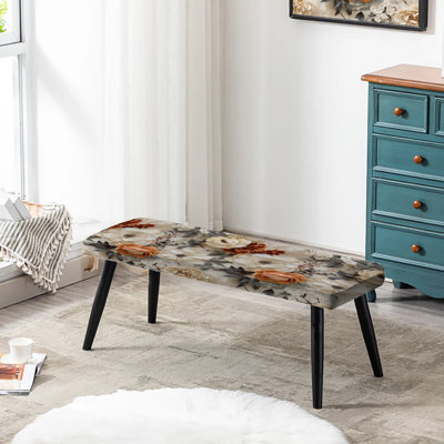 Banc rembourré floral noir Truong