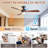 52 Inch Flush Mount Smart Dc Ceiling Fan With Light And Remote Control, Reversible 3-Abs Blades For Year-Round Comfort-1030724886