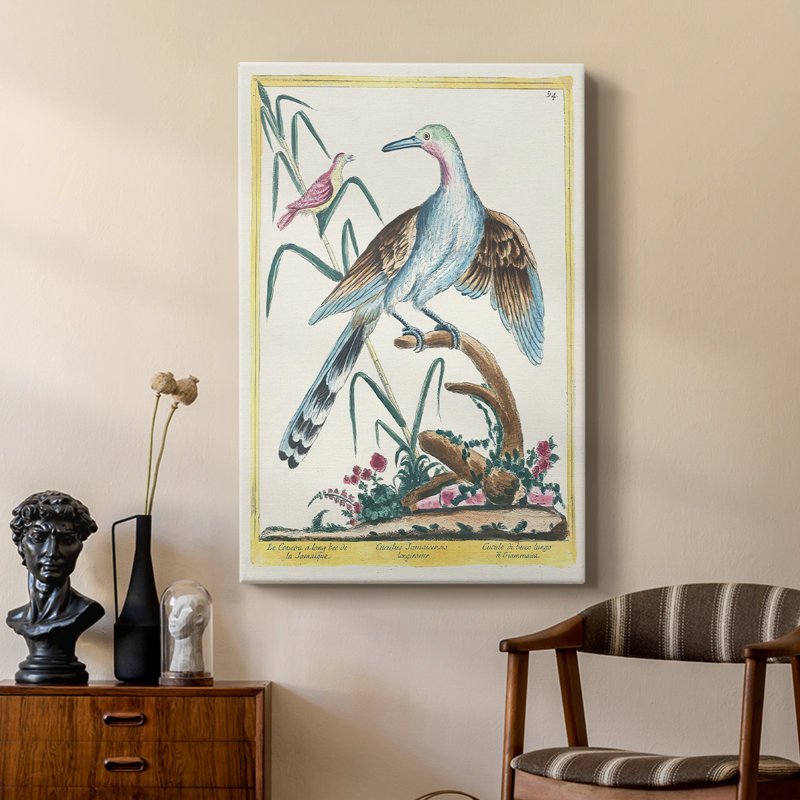 Oiseaux pastel en V - galerie Cavas sur mesure, H 18 po x l 12 po
