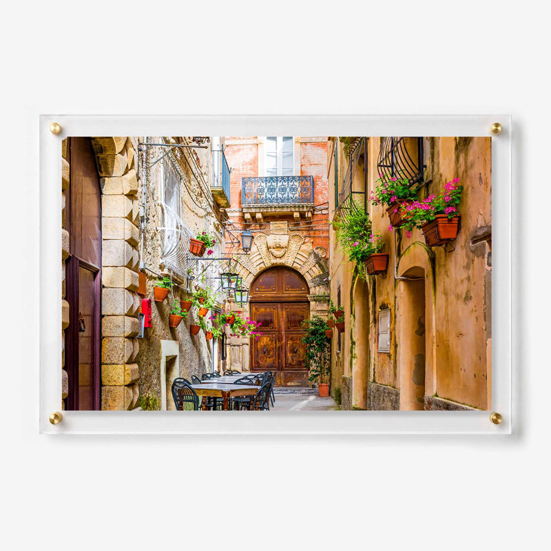 Table pour deux, reproduction d'art mural en acrylique, 24" x 16", Noir