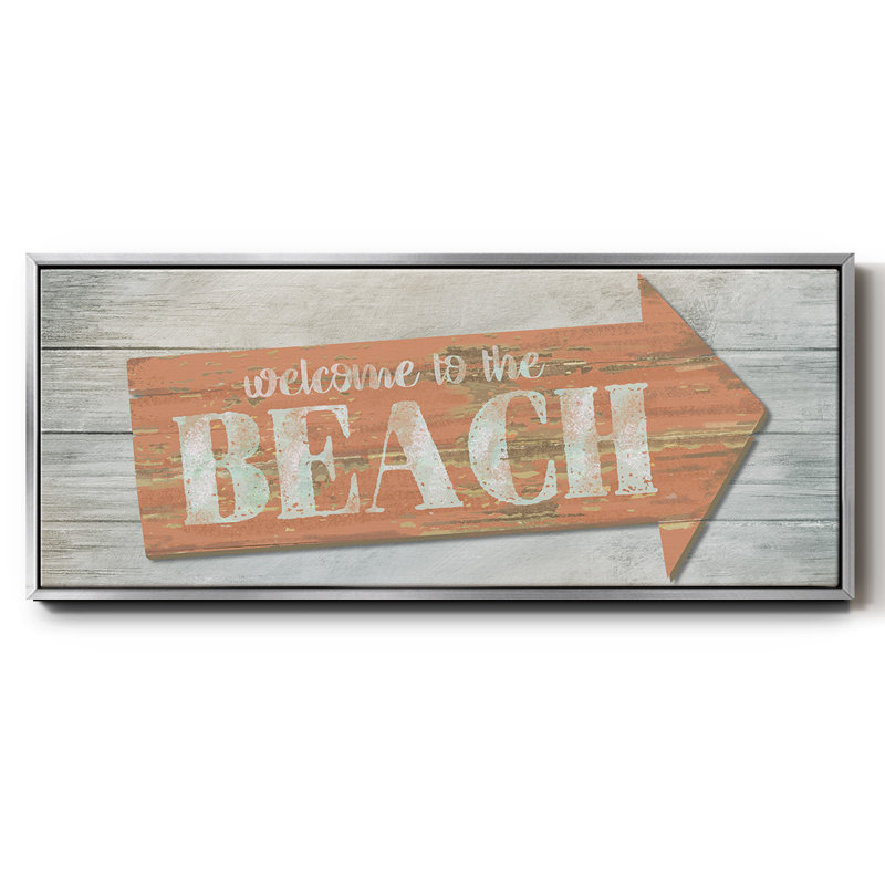 Welcome to the Beach - toile encadrée, H 12 po x l 30 po