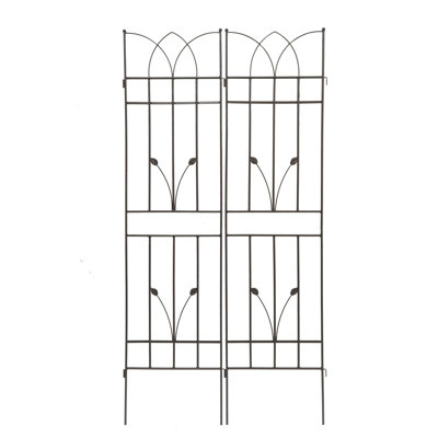 2Pcs Rustproof Metal Garden Trellis 71"X17.7", Brown, For , Cucumber, Outdoor Plant Stand, Easy Assembly Ivy Vines, Roses, Flower To Put Together