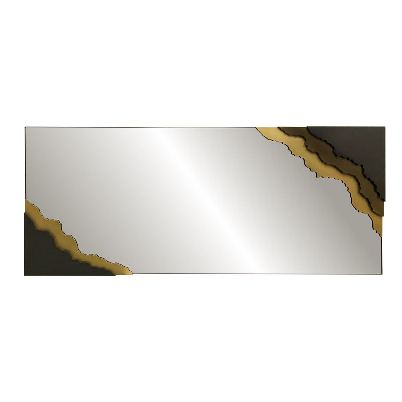 Contour Reflections: miroir de plancher et de mur à cadre métallique bicolore
