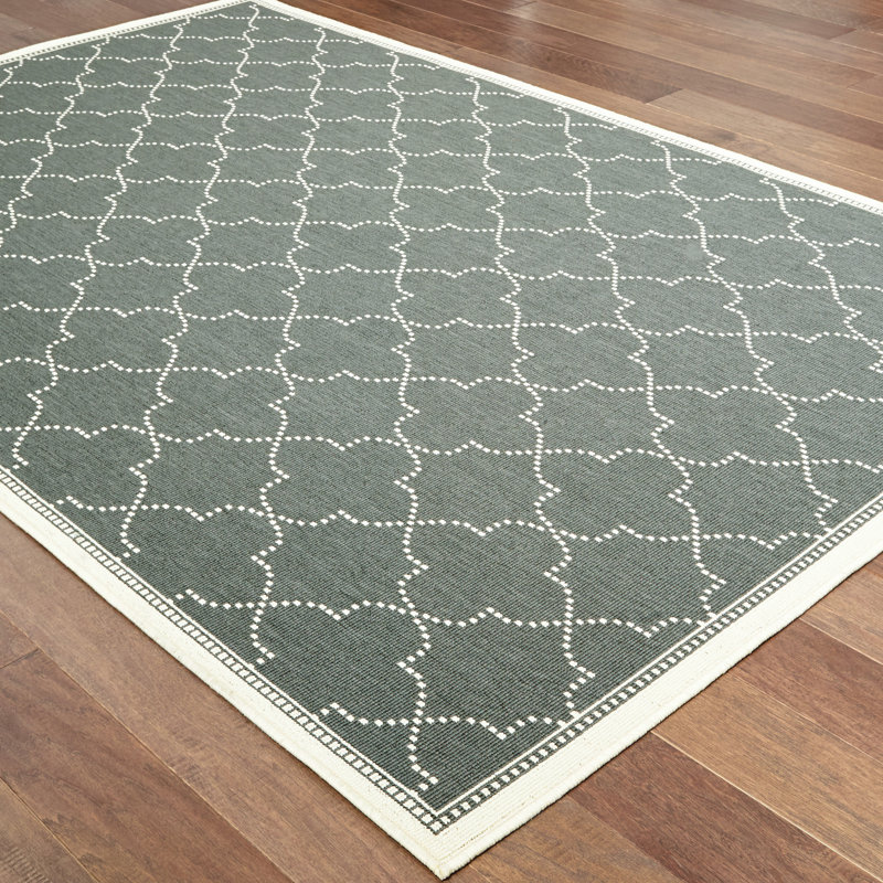 Tapis d'intérieur / extérieur en polypropylène tissé à la machine Anastasaos, Rectangle 3 pi 7 po x 5 pi 6 po