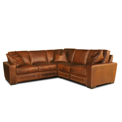 Canapé modulaire en cuir véritable de 130 po Downtown Cowboy