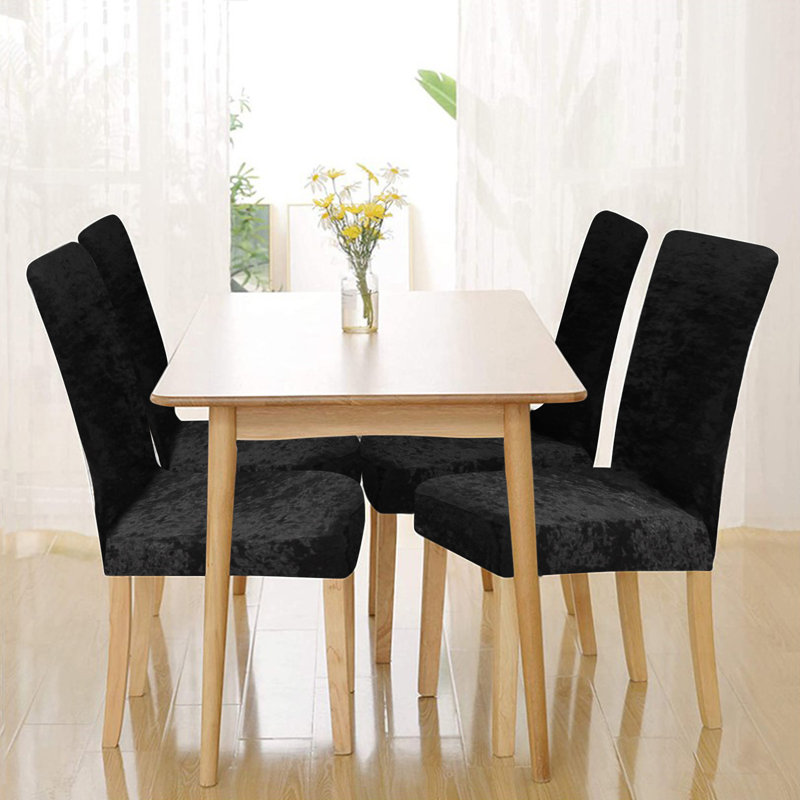 Housses de chaise d'appoint en velours super doux, protecteur de chaise de salle à manger extensible amovible pour la fête