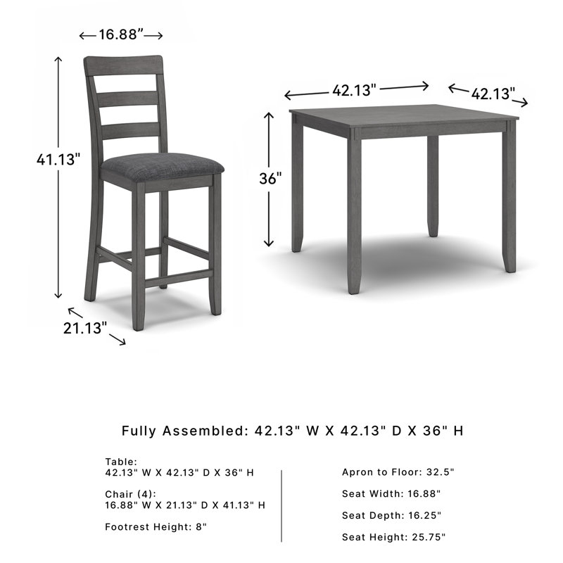 Jaworski 4 - Person Four Leg Dining Set