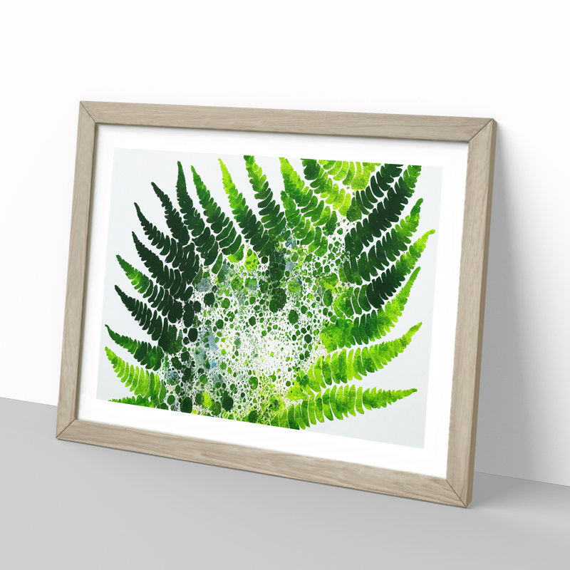 Fern Leaf Splash Vol.2 - Framed Print, 46cm H x 64cm W x 2cm D, Oak