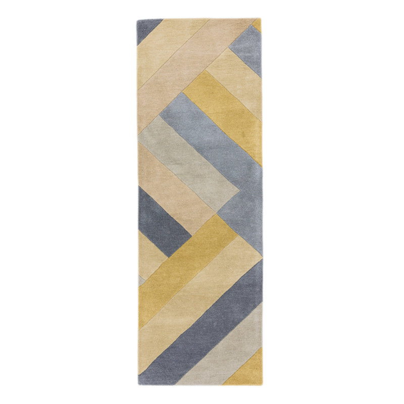 Simeon Abstract Wool Hand Tufted Area Rug, Runner 66 x 200cm