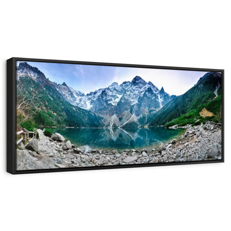 Lac Morskie Oko, 25 po x 9 po, Cadre flottant noir