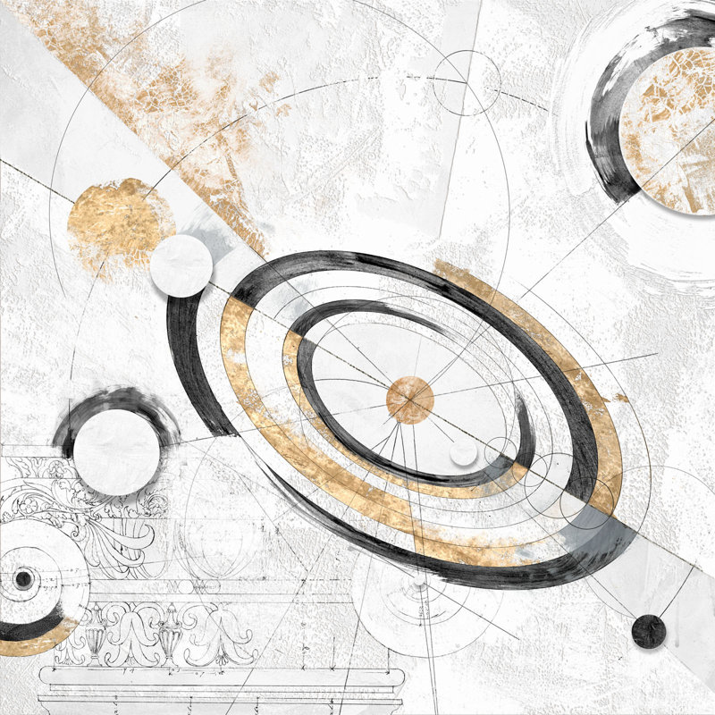 White, Black And Gold by Arturo Armenti - Wrapped Canvas Print, 50cm H x 100cm W x 4cm D