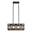 Lustre carré / rectangulaire à 3 lumières pour îlot de cuisine en bois et accents Nahiyan