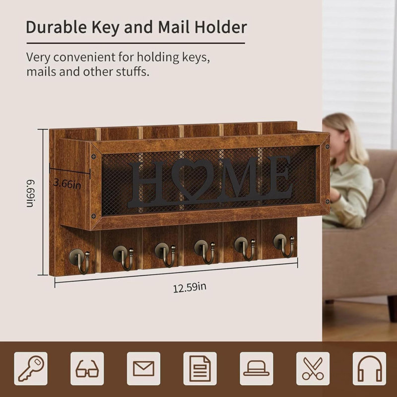 Manufactured Wood Wall Organizer