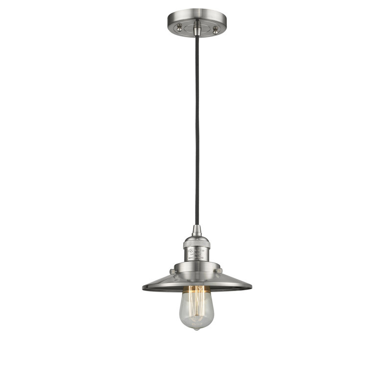 Luminaire suspendu conique à 1 lumière Gault, Nickel satiné brossé