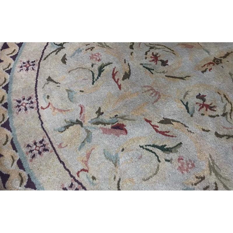 Tapis ivoire et beige noué à la main de haute qualité